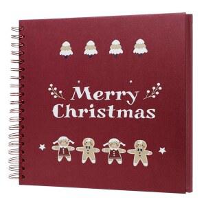 크리스마스 메모리북 기념품 60페이지 스크랩북 홀리데이 DIY 위한 메리 스티커 앨범 키트 코너 포함 사진 추억을 선물 10인치