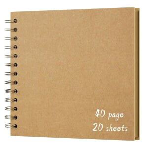 DIY 스크랩북 결혼식 사진집 종이 7X7인치 40페이지 U2013 앨범 메모리 기념일 카키 크래프트 스크랩북 하드커버 공예용 20매