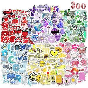 물병 스티커 방수 기타 비닐 스크랩북 스쿠터 텀블러 물병용 노트북 다이어리 스케이트보드 저널 재미있는 300개 컬러풀 바인더