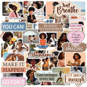 에클라줄 블랙 스티커 50개 부여 맞춤형 스크랩북 비전 동기 소녀 데칼 보드 구매 선호 에스테틱 여성 저널링 대량 물병 플래너 귀여운 노트북 용품