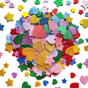 280개 글리터 크리스마스 파티 셀프 용품 카드 홀리데이 아트 컬러풀 하트 접착 인사말 스크랩북 별과 장식 DIY 공예 스티커