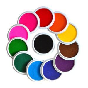 마이보리 워셔블 대형 잉크 패드, 12가지 선명한 색상의 무독성 잉크 패드, 핸드프린트 발자국용 재사용 가능한 공예 잉크, 고무 스탬프, DIY 프로젝트