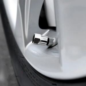 4PCS 크롬 알루미늄 분실 방지 타이어 밸브 캡 호환 쉐보레 콜로라도 크루즈 스파크 캡티바 말리부 트랙스