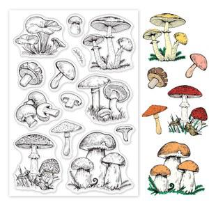 인펀리 버섯 클리어 스탬프 카드용 고무 스탬프 DIY 스크랩북 장식 앨범 공예용 투명 실리콘 잉크 스탬프 씰 제작