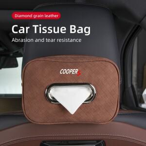 미니 쿠퍼 JCW WORKS R55 R56 F55 F56 클럽맨 컨트리맨용 호환 차량용 호환 티슈 박스 가죽 시트 등받이 걸