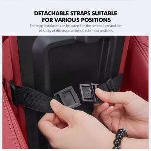 현대 소나타 i30 i20 투싼 엘란트라 코나 N 라인용 호환 카시트 등받이 티슈 가방 가죽 버클 장착 홀더