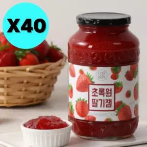 초록원 딸기잼 대용량 320g X40개 업소용 카페 사무실