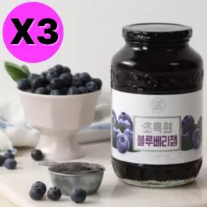 초록원 블루베리 잼 시럽 퓨레 560g X 3개 라떼 와플