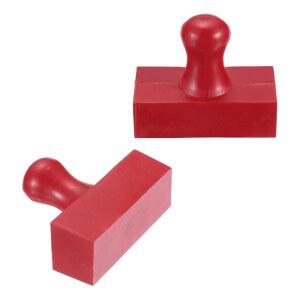 파티킬 60x30mm 스탬프 고무 원형 손잡이, 조각용 고무 스탬프 마운트 서랍 끌개 2개 DIY 제작 스크랩북, 빨간색