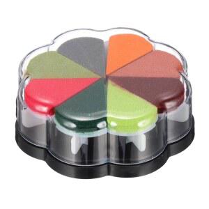 파티킬 공예 잉크 패드, 꽃잎 모양 무지개 핑거 스탬프 잉크 패드 고무 DIY 세척 가능 안료 카드 제작 스크랩북 페인팅, 혼합 회색