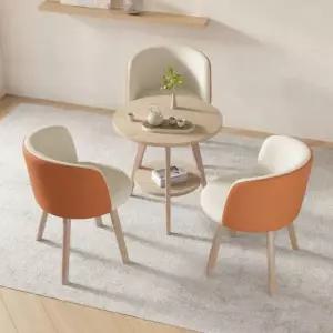 모던 원형 부부테이블 체어 2인용 티테이블세트 원탁 캣 스크래치 가죽 에코 보드 테이블 1