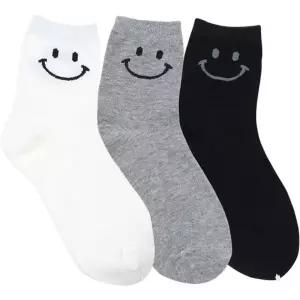 스마일 중목 단목 흰색 단목 양말 여성  캐릭터 여자 이쁜 여성 10켤레 작은발 중목 무지 학생