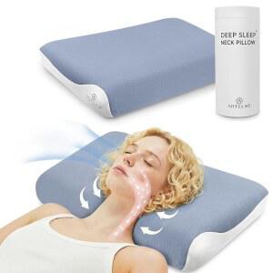옆구리 및 허리 수면자를 위한 아르텔스 수면 베개 - 목 지지 어깨 완화를 경추 베개, 아이스 실크 커버, 친환경적이고 내구성이 뛰어난 소재