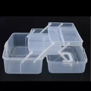 소품 3단 1개 다용도 공구함 보관함 대형 휴대용 투명