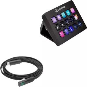 엘가토 스트림 덱 MK.2와 호환되는 박이브 케이블 - PowerDisplay PD 직각 케이블(4피트) USB-C에서