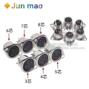 S터미널 컴퓨터 키보드 DIN 소켓 3 4 5 6 7 8p/코어 8 핀 MIDI 플러그 코어 메탈베이스