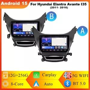현대 엘란트라 아반떼 MD i35 2011-2016용 안드로이드 15 카플레이 올인원 카 라디오 멀티미디어 8코어 IPS