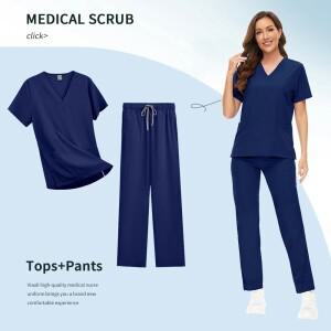 남여공용 신축성 있는 반팔 스크럽복 동물병원 의사 및 간호사에게 적합 땀 흡수 기능이 긴 바지