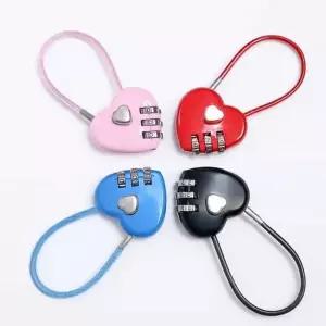 와이어 미니 번호 자물쇠 미니번호자물쇠 하트자물쇠 번호키자물쇠 보안자물쇠 가방자물쇠 휴대용자물쇠 와