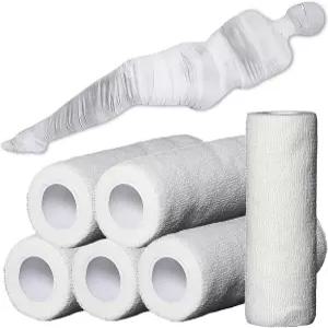 파티 사진용 6롤 할로윈 미라 붕대 랩 좀비 스트레치 자가 부착 응집 롤 운동용 거즈 테이프 여성 남성