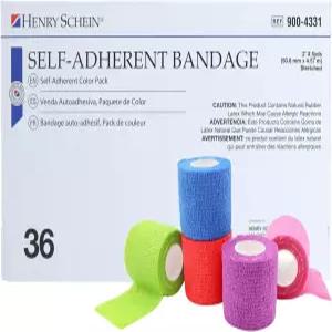 헨리 셰인 프리미엄 자가 부착 붕대 랩 ？ 2인치 x 5야드 다양한 색상 36롤 박스 유연한 부직포 무균 라텍스