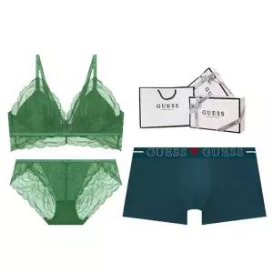 [게스언더웨어](타임스퀘어점패션관)홀리데이스트링 레이스브라렛남여커플속옷세트 ODWBRPTB97827BGR