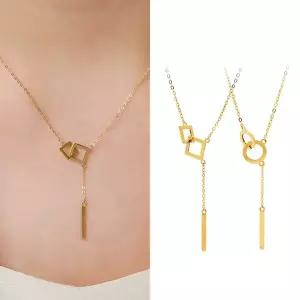 [골드앤] 18K 하모니 드롭 목걸이 [링]