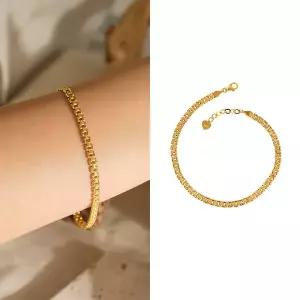 [골드앤]*랜쇼페 특가* 골드앤 14K 브릭 링크 팔찌