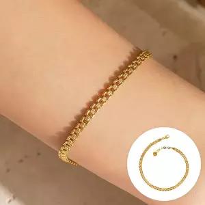 [골드앤] 18K 브릭 링크 팔찌