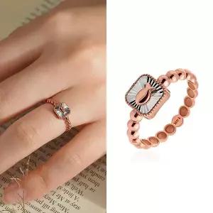 [골드앤] 14K 럭키 피쉬 반지 [스퀘어]