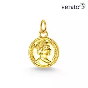 베라토 24K 순금 볼륨 엘리자베스 코인 목걸이 팬던트
