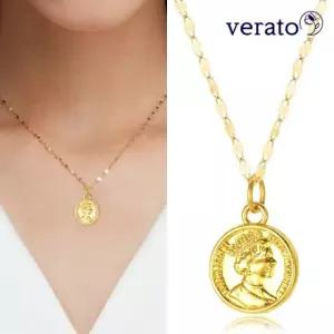베라토 24K 순금 엘리자베스 코인 세미 목걸이 S