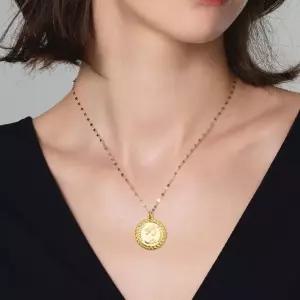 베라토 18K 엘리자베스 빅코인 목걸이 L