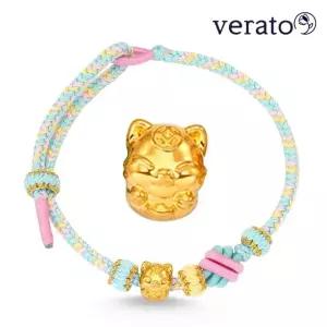 베라토 24K 순금 마네키 소원 고양이 팔찌