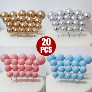 케이크 토퍼 골드 실버 볼 특별한 DIY 깃발 웨딩 크리스마스 장식 20 개