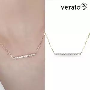베라토 14K 롱 큐빅 스틱 목걸이