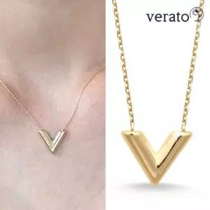 베라토 14K 모던 V 볼륨 목걸이