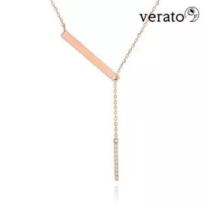 베라토 14K 소우 연결 스틱 큐빅 목걸이