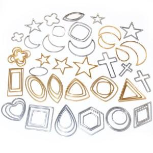 20pcs 문 스타 드롭 하트 작은 매력 골드 스테인레스 스틸 펜던트 오픈 베젤 빈 프레임 금형 DIY 보석 만