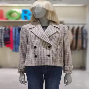 [베네통] 시슬리 마레 체크 더블 숏 코트 SACT43361