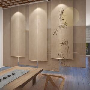 스타일 차실 커튼 커튼 대나무  차광막 파티션 거실 발코니 사무실 상점 홀 서재 침실