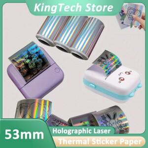홀로그램 열 스티커 은빛 황금색 보라색 무지개 플래시 이메일 이미지 로고 디자인 C9/X5/T02/M02 프린터와