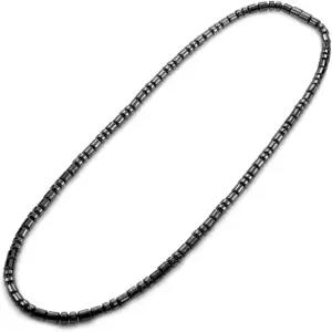 액센트 킹덤 남성용 마그네틱 헤마이트 테라피 및 힐링 스톤과 작은 드럼 비드 목걸이