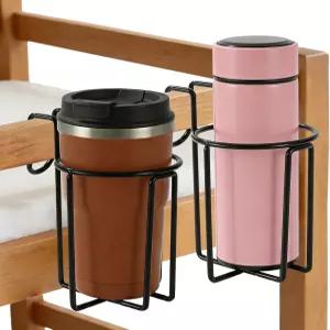 HFYZZ 2개 침대용 컵 홀더 직경 3.3인치 금속 침대 옆 음료 물병 정리함 자동차 기숙사 이층 사무실 책상