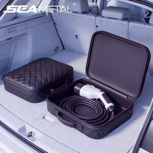 SEAMETAL EV 자동차 충전 케이블 보관 가방 전기 충격 방지 원형/사각형 액세서리