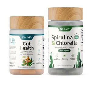 스냅 보충제 장 리파아제 및 스피룰리나 클로렐라 번들 u2013 프로바이오틱 그린 소화 에너지 면역 을 지원