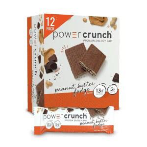 파워 크런치 단백질 웨이퍼 바 맛있는 맛의 고단백 스낵 버터 퍼지 1 4 12개