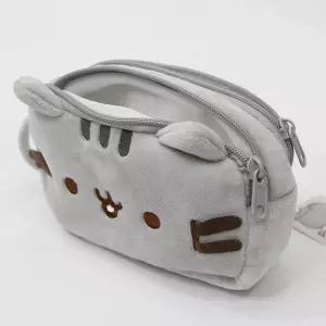 고양이 태비냥 사각파우치 필통 듀얼수납 2지퍼 손목스트랩 화장품 케이스 학용품 파우치