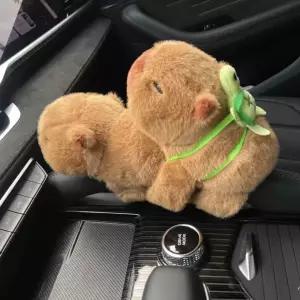 카피바라인형 액세서리 장식품 자동차인형 2개세트 가방탈착가능 실내 차량용 심쿵