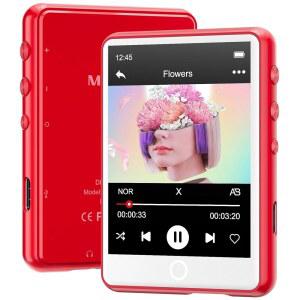 [미국배송] 128GB MP3 플레이어 BLUETOOTH 5.3 및 2.4인치 풀 터치 스크린 MECHEN 휴대용 디지털 음악 HD 스피커 FM 라디오 HIFI 무손실 사운드 녹음 최대 512GB 지원
